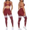 Womens Yoga Set Sleeveless Halter Sports Bra High Waist Leggings Gym Fitness Running