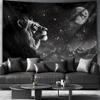 Majestueuze Leeuw Sterrennacht Wandkleed Wanddecoratie Melkweg Maan Berg Safari Decor Bohemien Jungle Dierenlandschap Kunstwerk Kamer