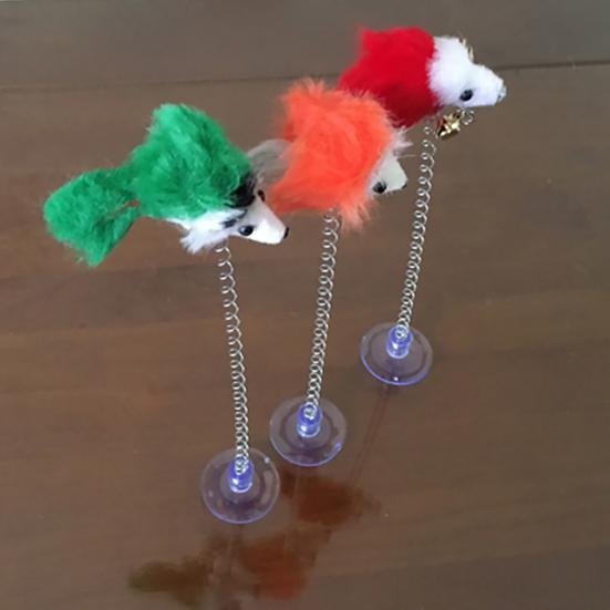 Cat Toy Cat-friendly Design Soft Feather Mouse Imitation Spring Toy for Home