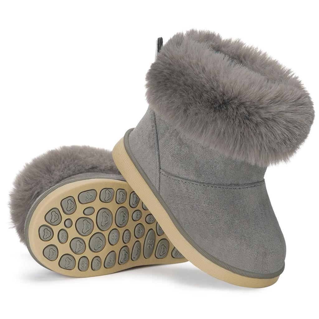 KVbabby Winter Lammfellstiefel für Mädchen und Niedliche Hasenohren Größen Kinderstiefel, Jungen, Design, Rutschfest, Flauschig, Warm, 13.0-17.5cm