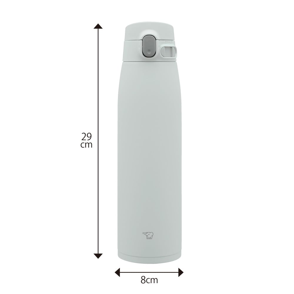 ZOJIRUSHI Water Large Stainless Steel Matte Integrated Lid and Easy To Only 3 Items To Wash Bottle, Seamless, Capacity, 950ml, One-touch Mug, Gray,