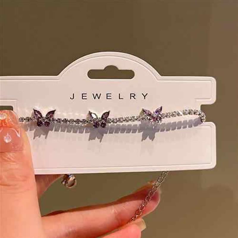 Stylish Zircon Butterfly Jewelry Square Cuff For Women Trendy Hand Accessory