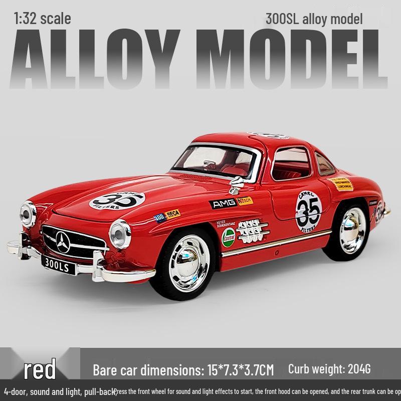 1:32 Classic 300SL Alloy Car Model with Lights & Sound Effects - Cyberpunk Arcade Display