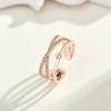 New Minimalist Rose Gold Color Cross Ring Simple Multi Layer Open Adjustable Rings For Women Christian Gift