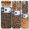 Capa Case for iPhone 17 Air 16 Pro Max 15 Plus 11 13 Mini 14 12 Back Phone Cover Giraffe Skin Pattern