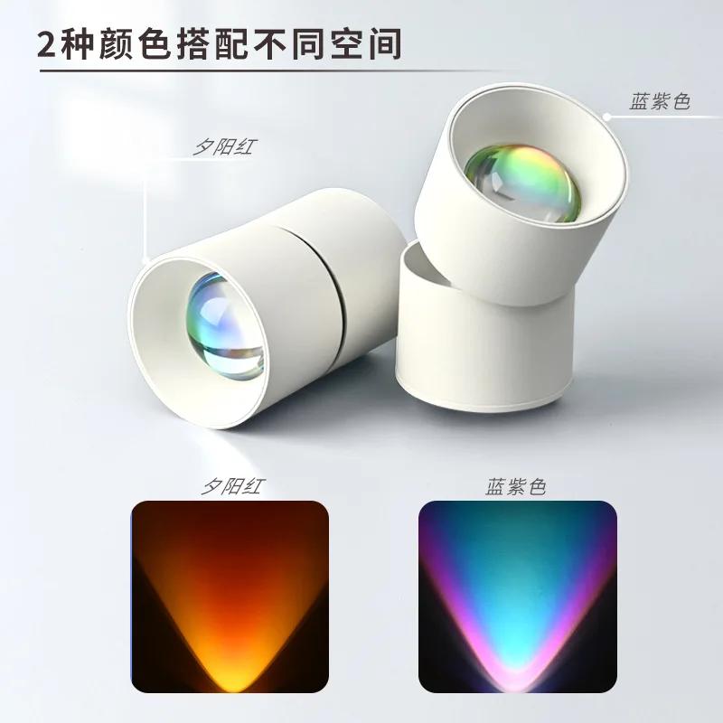 10W Sunset Surface-mounted Spotlight  Sun Never Sets Sunset Lights Embedded Track Light COB Lens LED Spotlight Picture Lamps