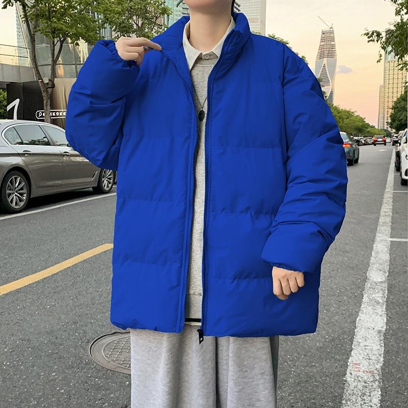 Padded Clothes Men's Solid Color Warm Bread Clothes Trendy Brand Loose Large Size Short Stand-up Collar Cotton Clothes Jacket Winter Clothes