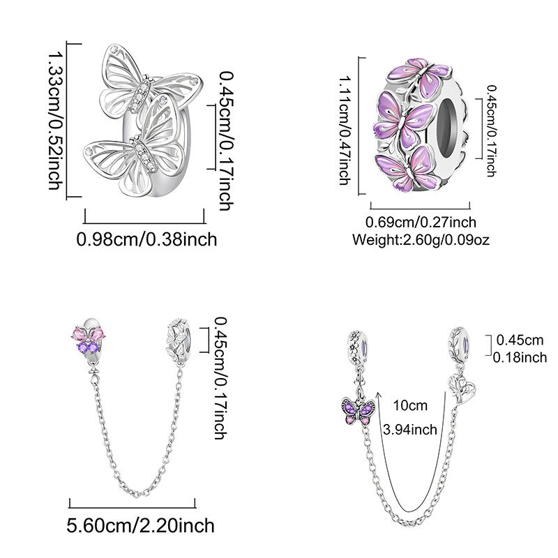 Copper Cute Butterfly Series Charms Beads Fit Original Pan Bracelet Bangle High Quality Diy Jewelry For Womens