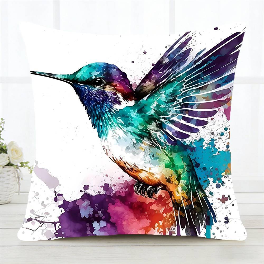 Art Bird Pillow Case Fashion Square Pillowcase Bedroom Sofa Room Ins Decoration Leisure