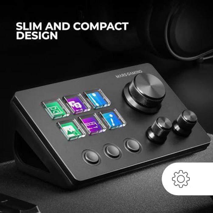 Control Deck Compact - Mars Gaming - MSD-Two - 6 Touches LCD - 3 Molettes Multifonctions - Noir