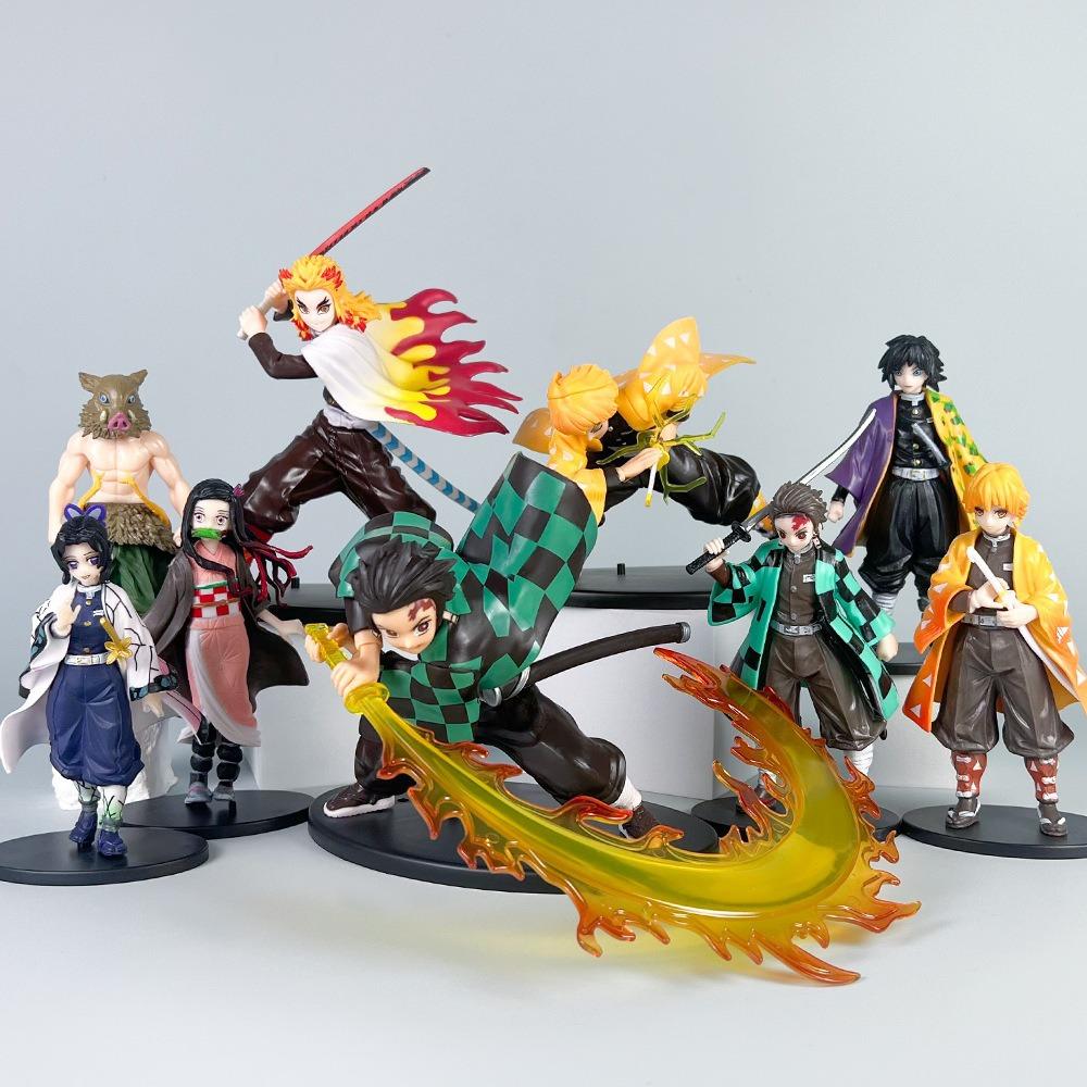 Hot Demon Slayer Anime Figure Tanjirou Agatsuma Zenitsu Kyoujurou Anime Model Action Figure PVC collection Toy for Kids Gift