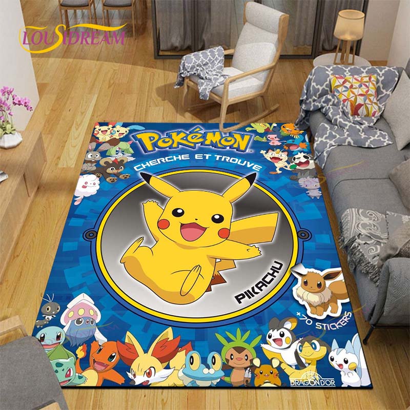 Χαλί Pokemon Χαλί Anime Παιδικά Χαλιά Σαλόνι Τραπεζάκι τσαγιού Χαλί Υπνοδωματίου Πλενόμενα Χαλιά Δαπέδου Χαλί Οικιακής Χρήσης Χαριτωμένο Χαλί