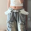 Verstellbare Damen-Hüftketten PU-Leder Hüftkette Edler Stil Goth-Gürtel Halloween-Look