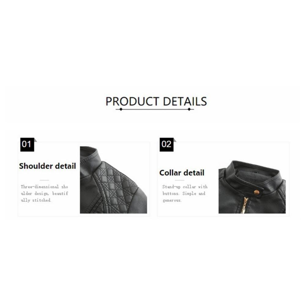 New Women's Leather Clothing Women's Elegant European and American Plus Size Collar PU Leather Women's Leather Jacket Women's Leather Jacket