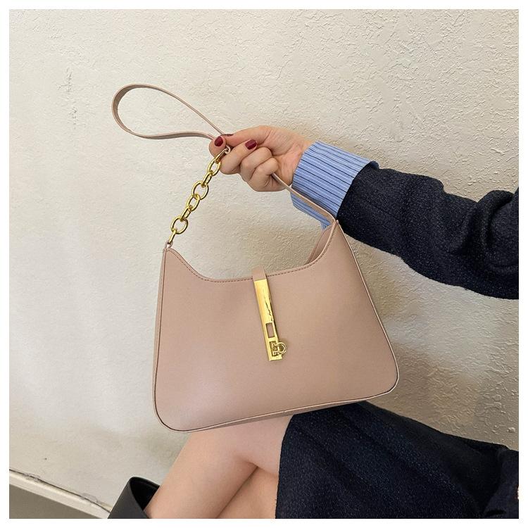 Luxury PU Leather Shoulder Bag for Women Casual Solid Color Design Handbags Brand Purse 2025 Fashion Shopper Clutch Women's Bags