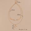 Personalized leaf pearl multi-layer pendant necklace, metal women's necklace