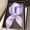 Autumn new versatile 71 imitation silk solid color silk scarf versatile plain color Korean neck scarf tied bag silk scarf