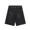 Vintage gewaschene Jeans-Shorts mit Metallakzenten Unisex Straight Fit Punk-Stil Baumwollmischung