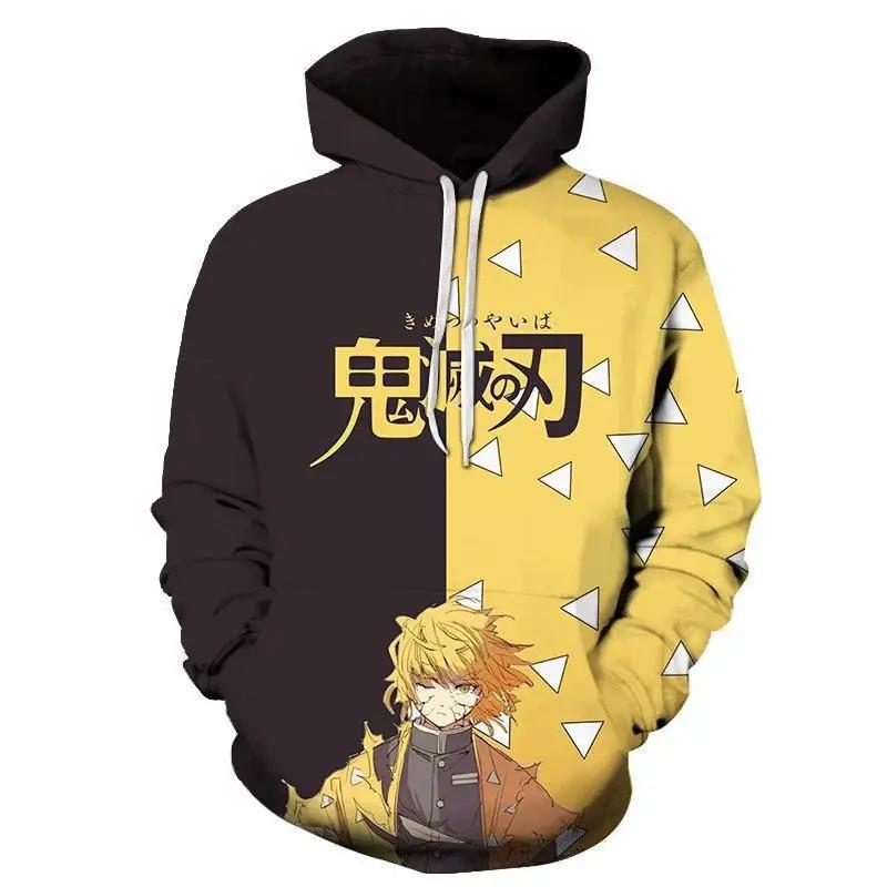 Höst Vinter Barn Demon Slayer Hoodie Män Japansk Tecknad Tröja Vuxen Casual Huvtröja Kläder Pojkar Flickor Mode Ytterplagg