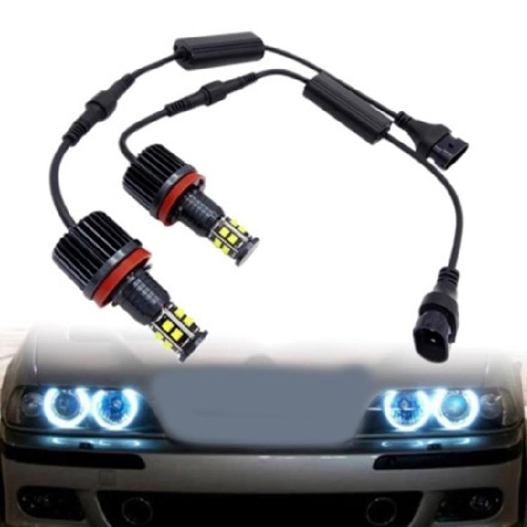 Bright 6000K White LED Angel Eyes Headlight 120W Enhanced Technology Style For E90 E92 E60 E70 Car Light