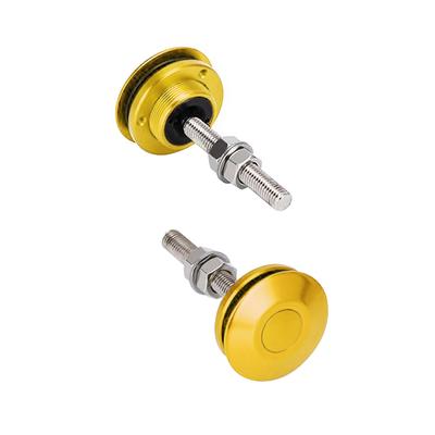 2pcs Universal 62mm/2.4" Push Button Billet Hood Pins Lock Clip Kit Engine Bonnets Lock Aluminum Car Quick Latch Pins Aluminum