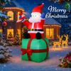 5.91FT Christmas Inflatable Toys with LED Lights Santa Claus Gift Box Supplies Home Ornaments Holiday Gift Xmas Yard Decorations