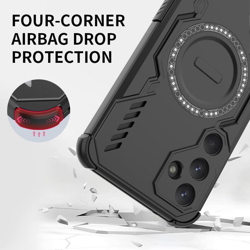 KEYSION Hollow Heat Dissipation Case for Samsung A55 5G Silicone+PC Magnetic Cooling Shockproof Phone Cover for Galaxy A55 5G