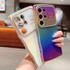 Colorful Silk Waves Are Suitable for Samsung S25 Ultra Mobile Phone Case S24FE Electroplating Love Protection Case