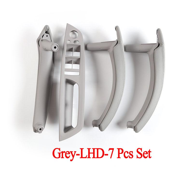 Suitable for  LHD or RHD Cars Interior Plastic Door Pull Handle with Leather Handle Cover 7pcs Full Set for BMW X5 X6 E70 E71 E72