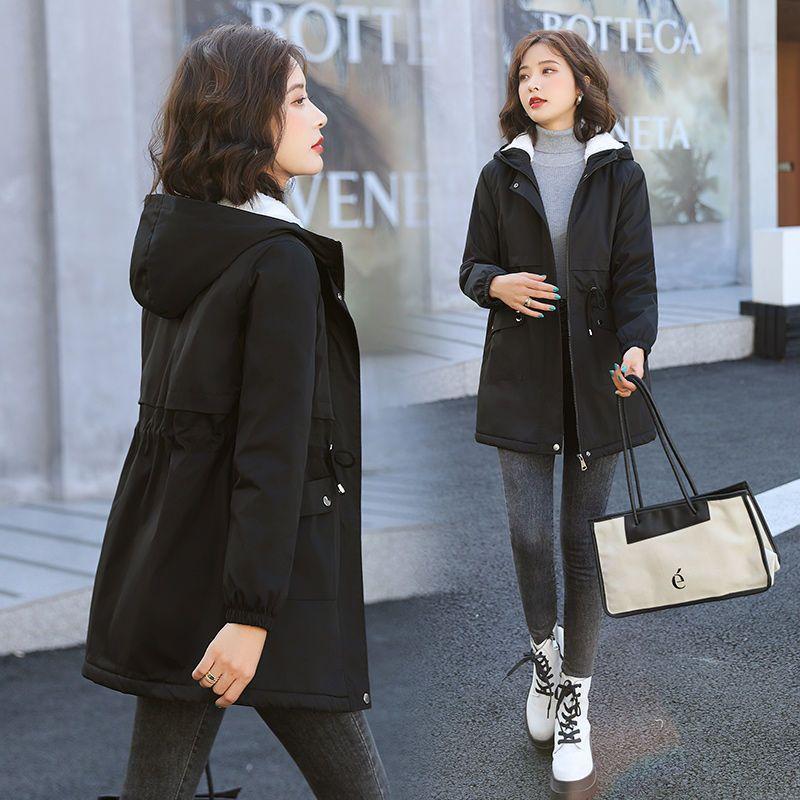 

Пуховик женский новый зимний средней длины свободного кроя и тонкий большого размера утолщенный большой свитер хлопковая куртка 2XL