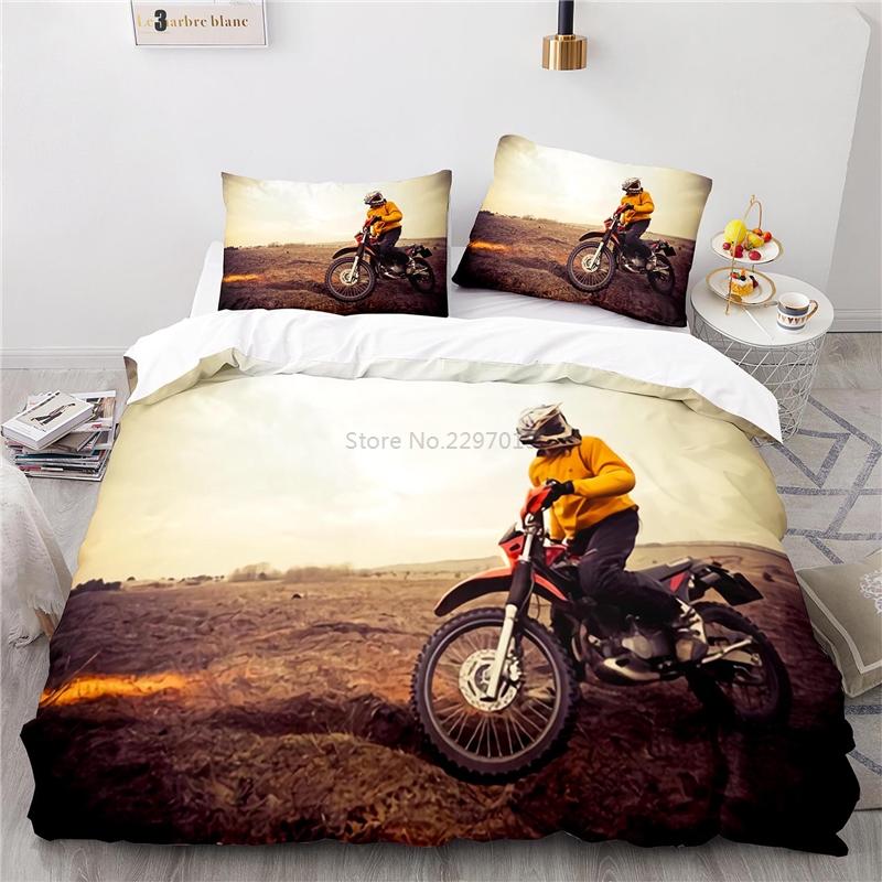 Classic Off-road Motorcycle Bedding Sets Bedclothes Bed Linen 3d Printed Duvet Cover Pillowcase Single Double Queen King Size