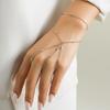 Chaîne Métallique Perle Imitation Plage, Chaîne Dorsale, Bracelet de Doigt Strass Tendance et Simple pour Femmes