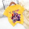 Girls KPOP Idol Group Print Short Sleeve Boys and Girls TShirt Cute Cartoon Graphic Tee Kids Summer Casual Top
