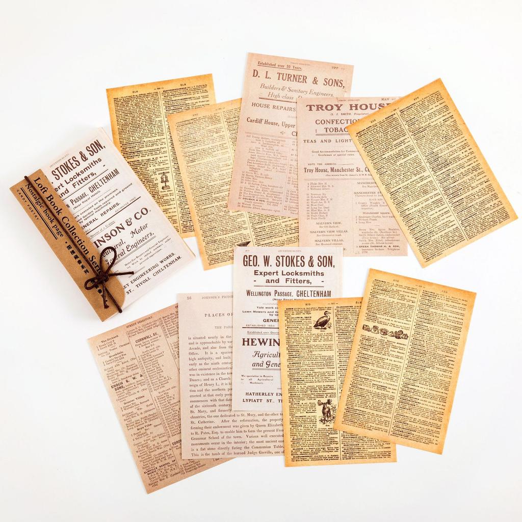 60Pcs Vintage Nostalgic Book Material Paper Journal Scrapbook Collage Base Paper Literary Retro DIY Decor Paper
