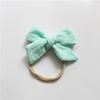 Gauze Bamboo Knotted Bowknot Baby Headbands Plain Color Cotton Muslin Newborn Hair Bows