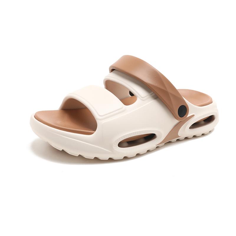 Summer Thick Sole Slippers Men Eva Soft Bottom Sandals Beach Shoes Male Outdoor Casual Breathable Anti-Slip Dual-Purpose Thick-H