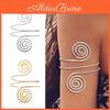 Armband Spiral Alloy Swirl Upper Arm Cuff Armlet Bangle Bracelet Egyptian Costume Accessory For Women Gold Silver Color