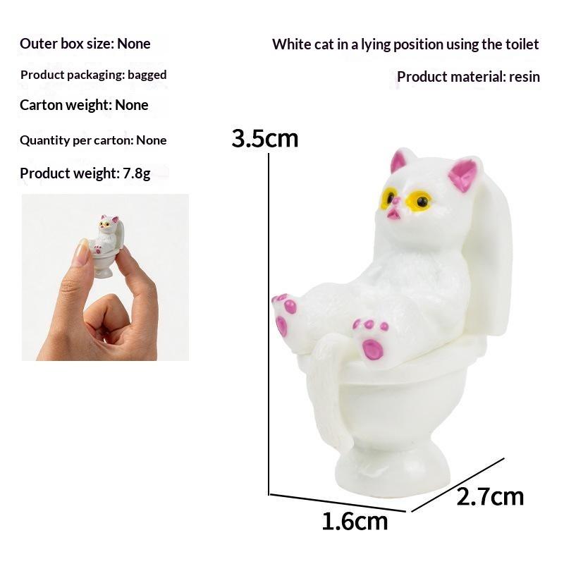 Cute Resin Toilet Cat Figurines 1/4/5 Pcs Multiple Whimsical Styles Funny Animal Statue for Window Sill Decor