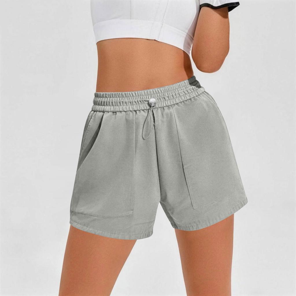 Women's Fashion Casual Loose-Fit Athletic Fitness Jogging Pocket Drawstring Sweatpants Shorts