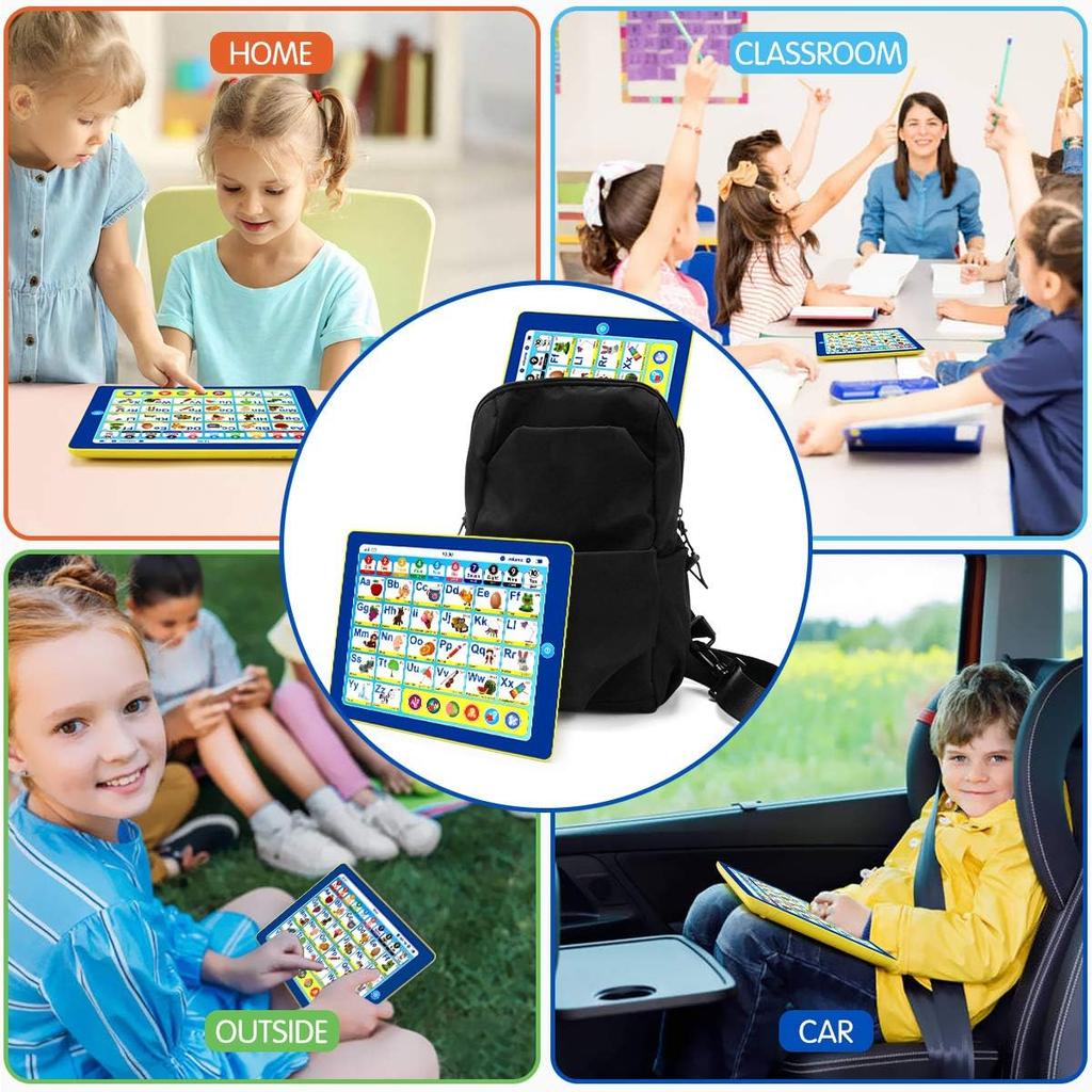 6-in-1 Kids Tablet with ABC/Words/Numbers/Color/Games/Music - Interactive Educational Electronic Toys Makes Learning Fun, Toddler Learning Toys Gifts