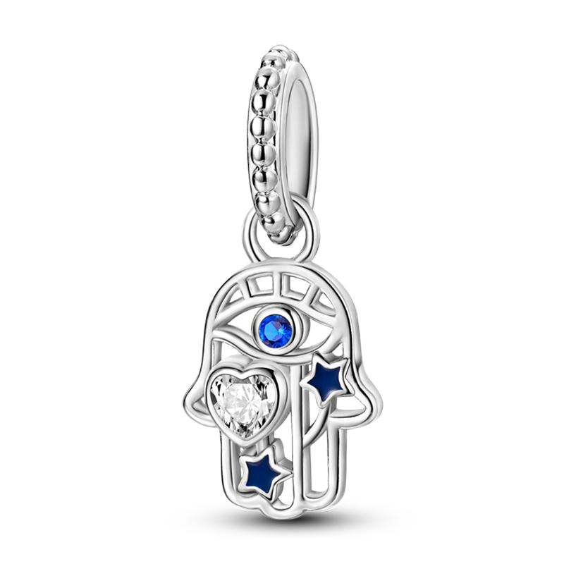 100% Rame Zircone Scintillante Occhio del Diavolo Occhio di Horus Auguri Migliori Portafortuna Perline Adatte a Braccialetti da 3 mm Gioielli Fai da Te