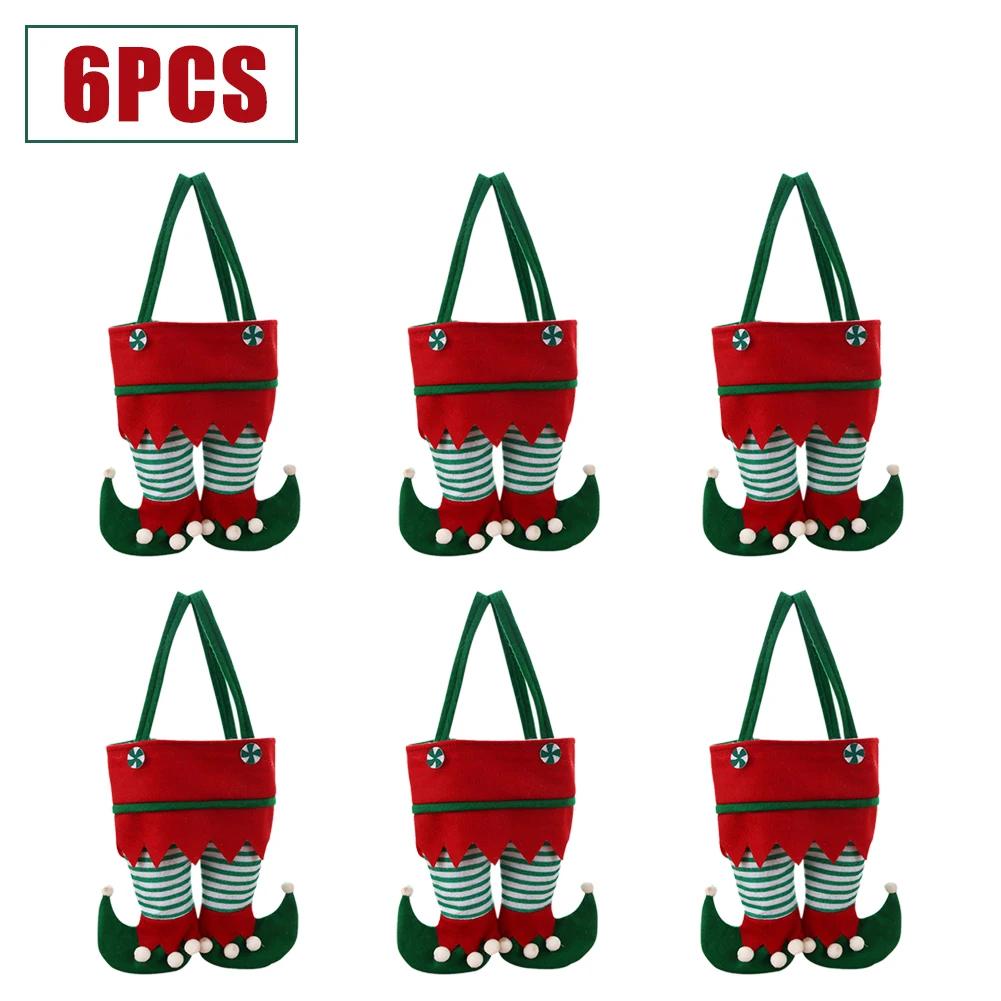 Christmas Elf Candy Bags Velvet Bags Santa Claus Pants Handbag Bags For Packaging Festival Party Decor Xmas Tree Decoration 2025