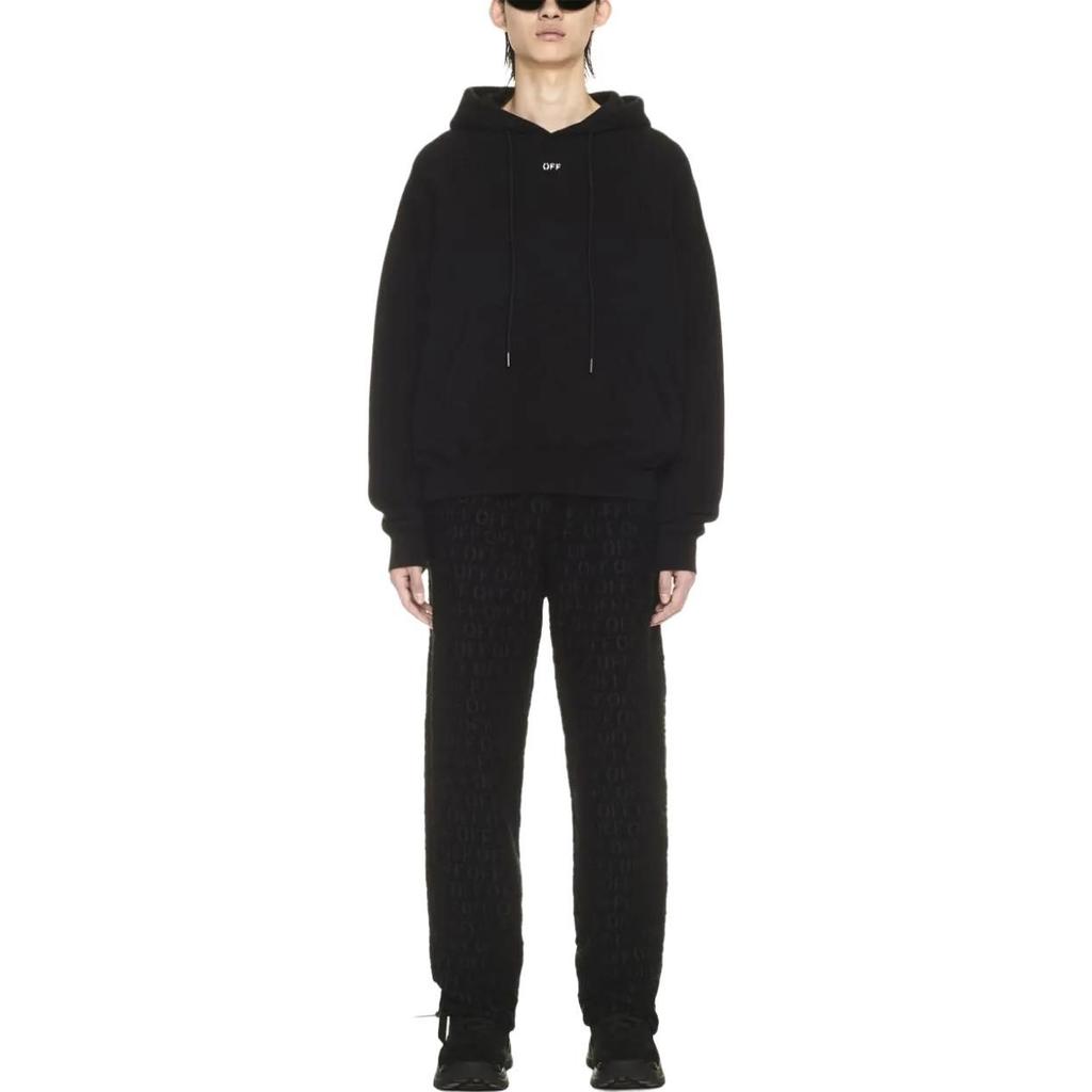 OFF WHITE Logo Print Cotton Hoodie OMBB085F23FLE0011001