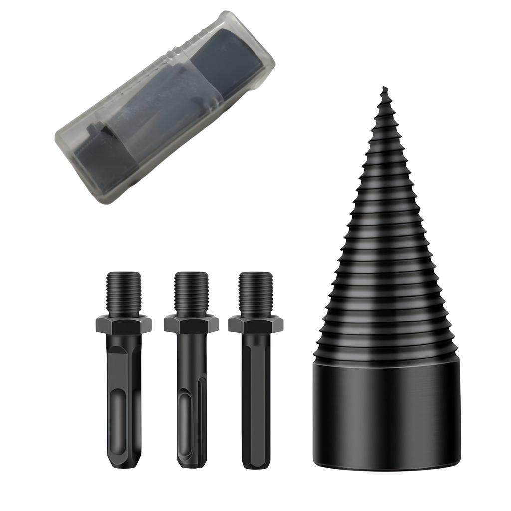 Wood Splitter Drill Bit Cone Splitter 85mm with Deep Spiral and Three Handles for Enhanced Wood Splitting Efficiency