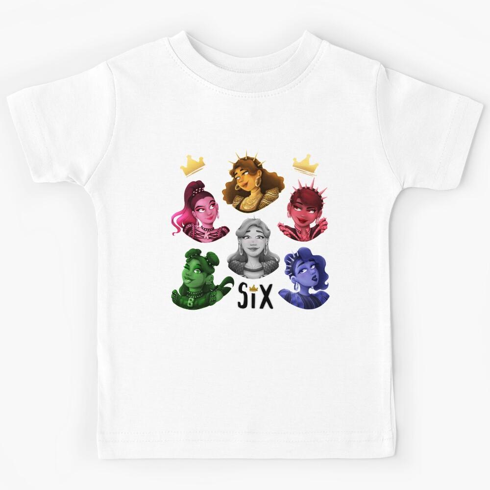 Music Vintage Six Queens The Musical Gift Music Fans Kids T-Shirt 110