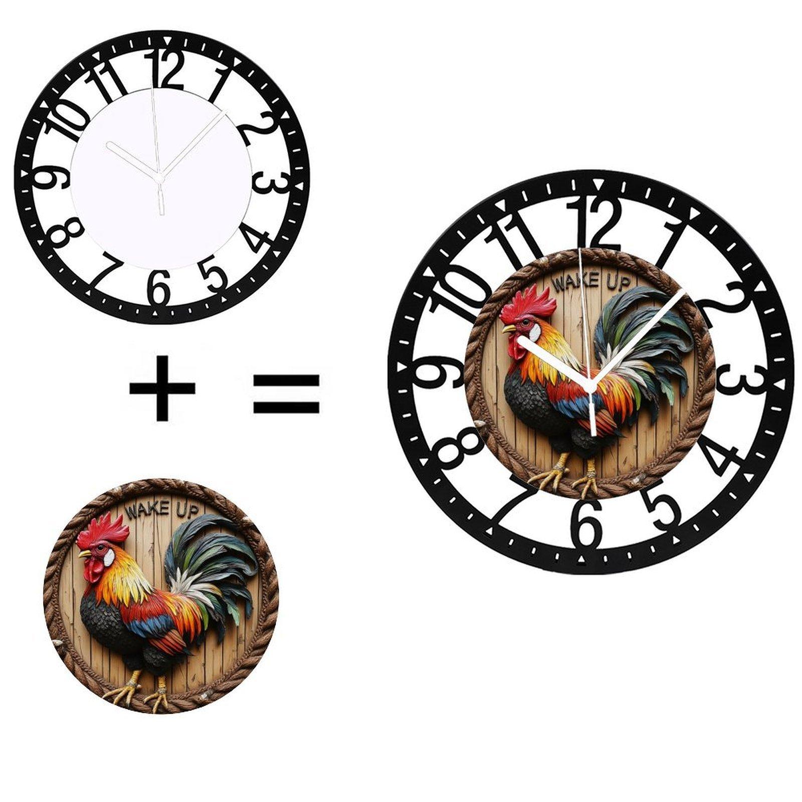 25cm Circular Iron Wall Clock with a Lightbulb Idea Icon (Black,10 inch(25.40cm)) чёрный