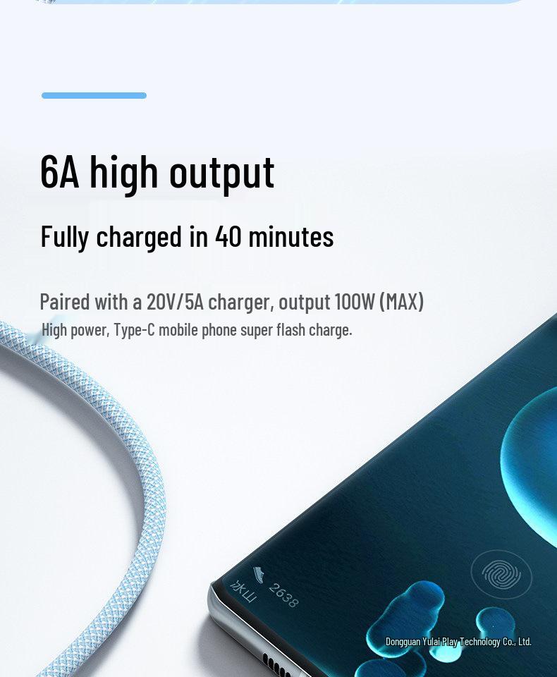 Andmai 100W Multi-Head Fast Charging Cable, Compatible with Apple, Three-in-One Design for Car Use.