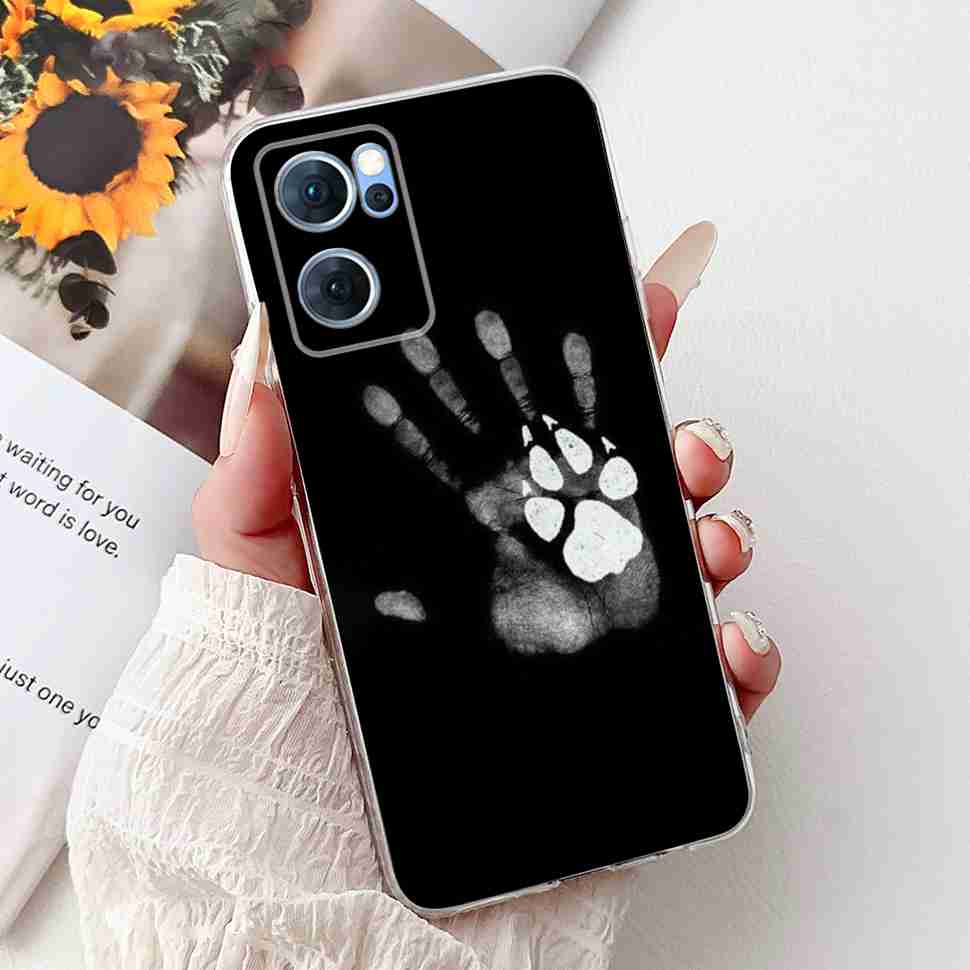 For Oppo Reno7 5G Casing Cute Cat Flower Painted Cover Soft Fundas Phone Case For Oppo Find X5 FindX5 Lite Reno 7 5G Back Cover