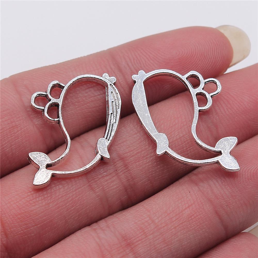 20pcs Fish Charms Antique Silver Color Tropical Fish Charms Pendants For Bracelets Fish Charms Making Jewelry