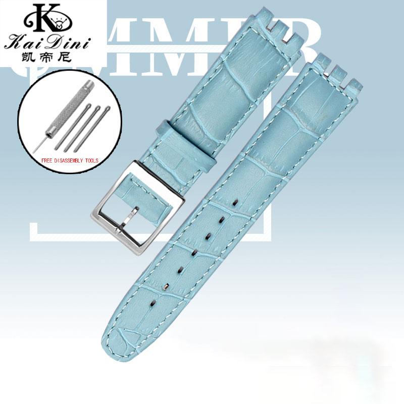 Cinturino per Orologio in Pelle di Mucca da 17 mm 19 mm per SWATCH Braccialetto Originale in Pelle di Mucca Uomo Donna Impermeabile Sportivo Cinturino di Ricambio